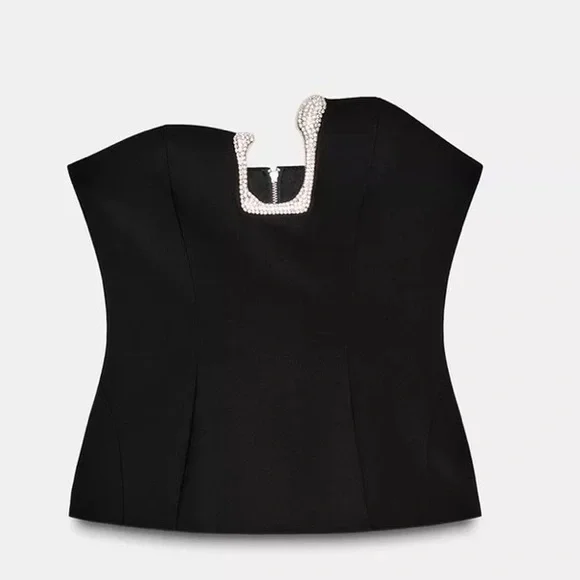 NWT - Zara Jewel Detail Top - Super Gorgeous! - Picture 5 of 7